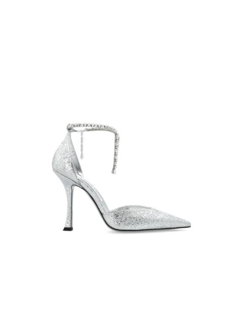 JIMMY CHOO JIMMY CHOO 'Stwvie' Silver Heeled Shoes New & Authentic (Wom