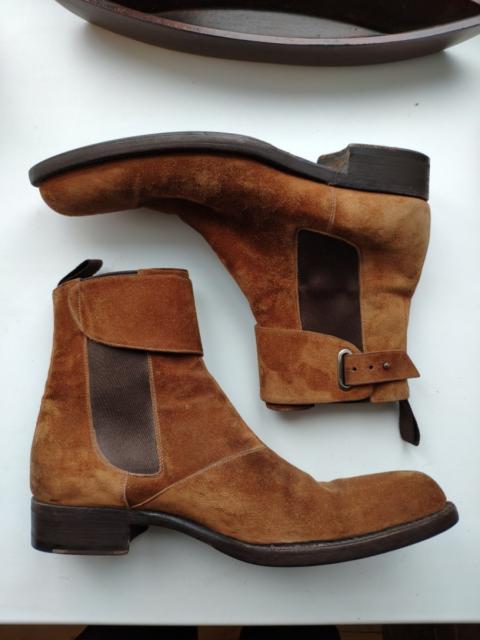 Other Designers Sergio Rossi - Tan strap chelsea boots.Fits like Saint Laurent or Gucci