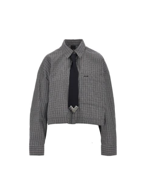 PINKO Pinko Check Cropped Shirt with Necktie Multicolor