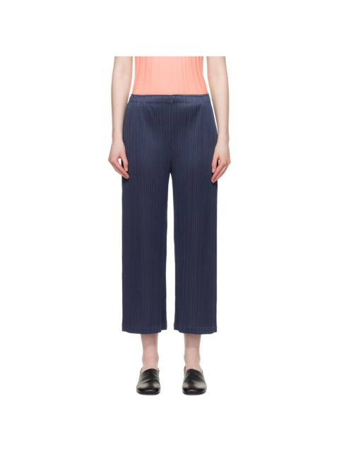 Pleats Please Issey Miyake Navy Loop Trousers