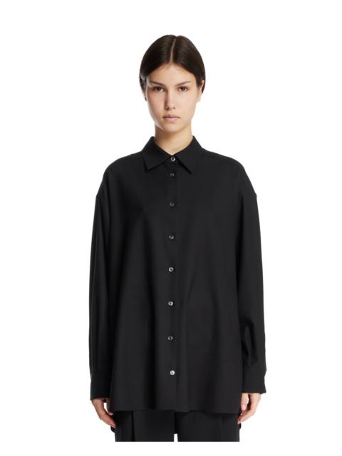 The Row Black Virgin Wool Luka Shirt.
