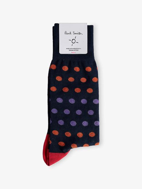 Kingston Polka-Dot Cotton-Blend Socks