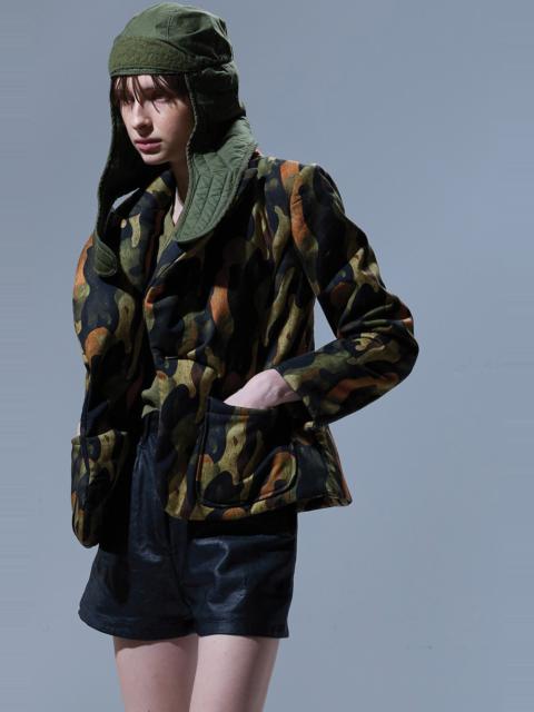 R13 PADDED PEAK LAPEL SHRUNKEN BLAZER