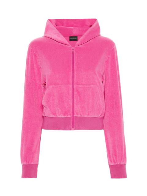 BALENCIAGA Velvet zipped hoodie