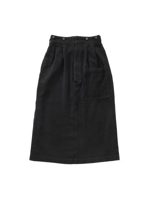 visvim WORK SKIRT DMGD W BLACK