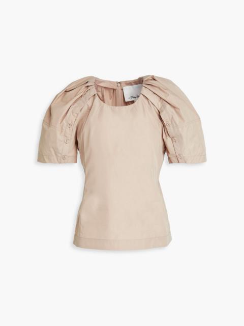 3.1 Phillip Lim Ruched cotton-blend poplin top