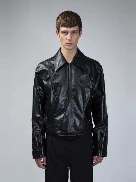 Kiko Kostadinov Kraner Cropped Leather Blouson