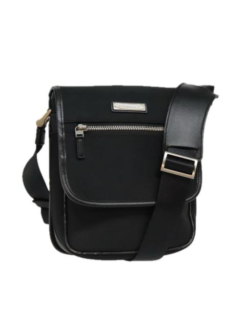 Burberry Shoulder Bag Nylon Leather Black Beige Silver