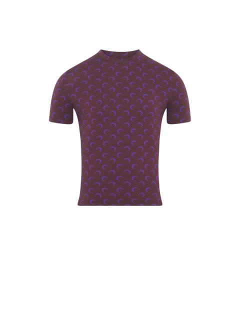 Marine Serre MOON PRINTED JERSEY SS CREWNECK TOP