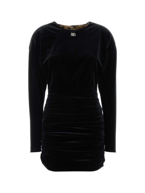 Dolce & Gabbana Dolce & Gabbana Women Black Velvet Mini Dress
