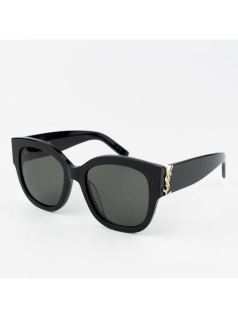 SAINT LAURENT NEW Saint Laurent  SLM95/F 001 Black Grey Oversized Cat Eye Women Sunglasses