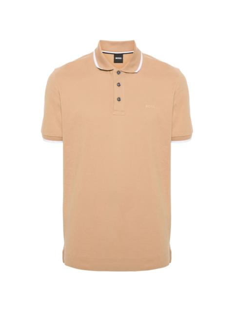 logo-embroidered piqué polo shirt
