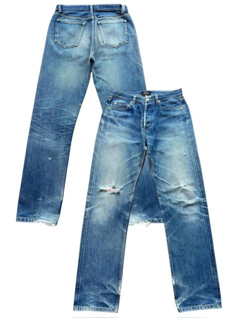 A.P.C. Vintage APC Distressed Selvedge Straight Denim Jeans 31x31