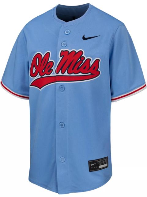 Nike Nike Youth Ole Miss Rebels Light Blue Replica Baseball Jersey