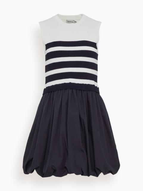 SIMKHAI Josey Sleeveless Bubble Skirt Mini Dress in Midnight Stripe