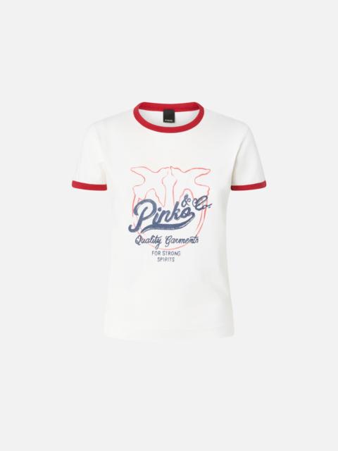 PINKO T-SHIRT WITH LOGO PRINT