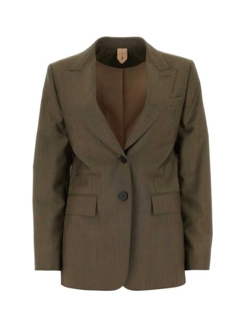 Max Mara Max Mara Women Mud Wool Blend Apice Blazer