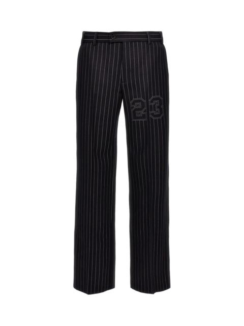 Off-White Pinstriped Straight Leg Pants