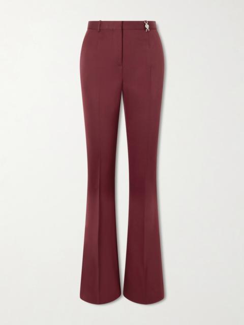 VERSACE Embellished Stretch-wool Flared Pants