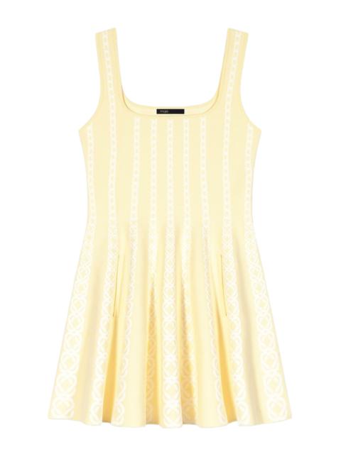 maje maje Jacquard knit short dress in Pale Yellow at Nordstrom