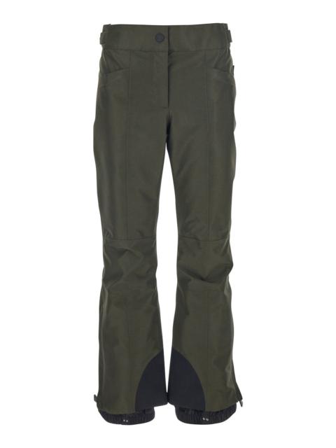 Moncler Grenoble Moncler Grenoble Women Green Pants With Elastic Drawstring Hem And Logo Patch On The Sleeve In Tech 