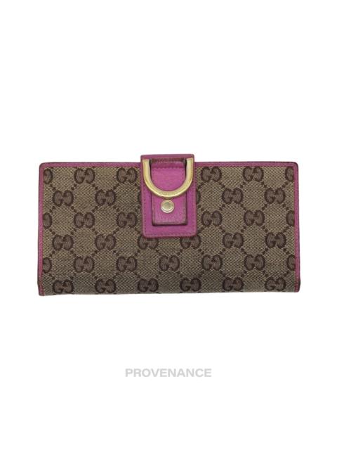 GUCCI Gucci GG Canvas Long Wallet - Fuchsia