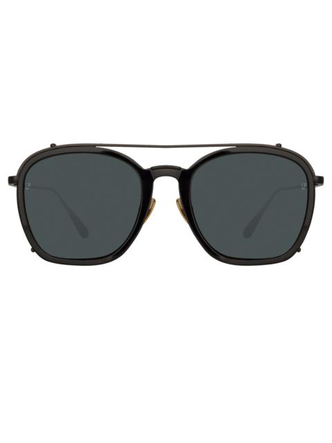 LINDA FARROW ASTON SQUARE SUNGLASSES IN NICKEL (MEN'S)