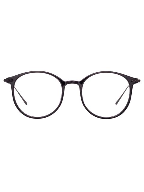 LINDA FARROW GRAY OVAL OPTICAL FRAME IN BLACK