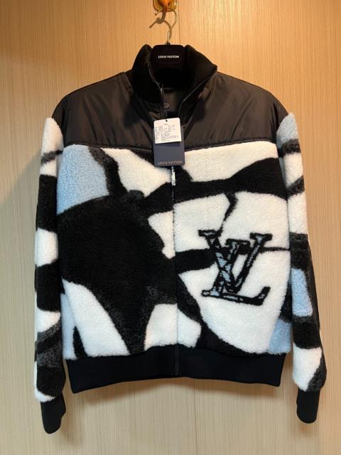 Louis Vuitton LV Louis Vuitton Ski Collection Patchwork Letter Logo Zip-Up Teddy Jacket