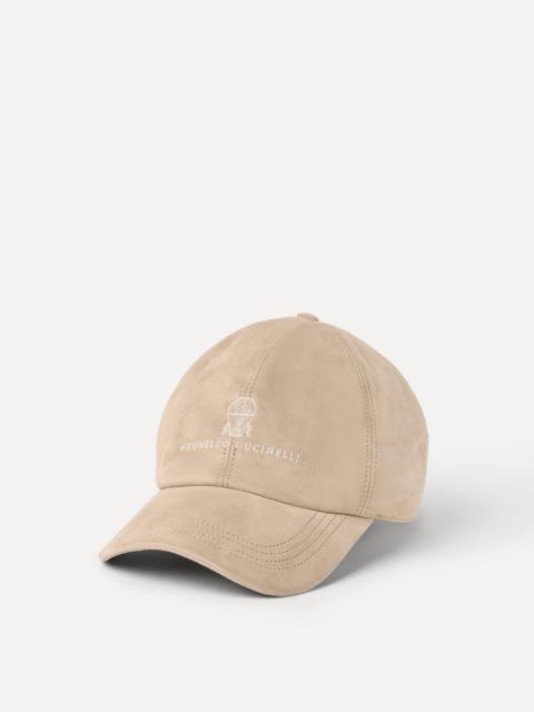 Brunello Cucinelli Suede baseball cap with embroidered logo