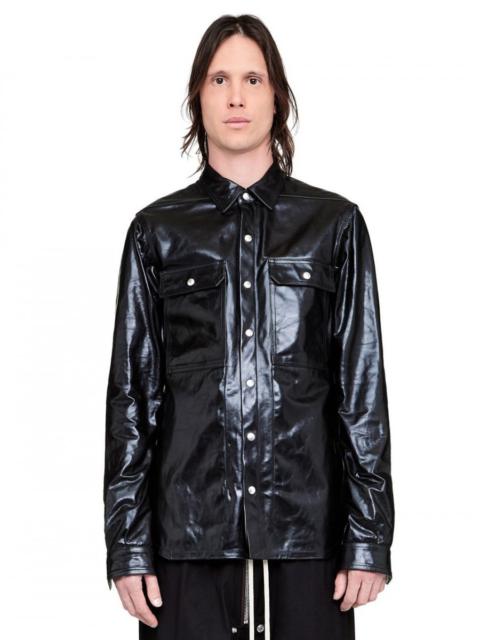 BNWT AW20 RICK OWENS "PERFORMA" BLACK LEATHER OUTERSHIRT 56