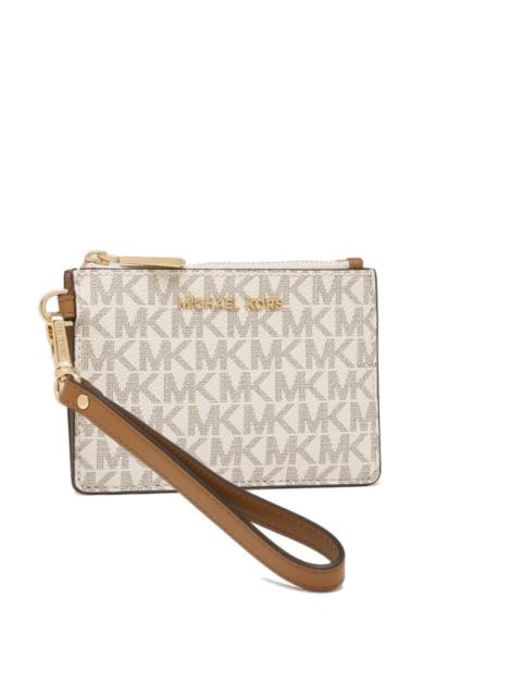 MICHAEL KORS Michael Kors Signature Logo-print Canvas Small Logo Coin Purse - Vanilla