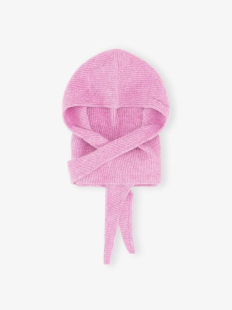 GANNI PINK SOFT WOOL BALACLAVA