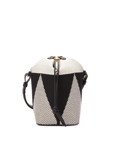 Small Treasure Bako bucket in canvas jacquard and calfskin