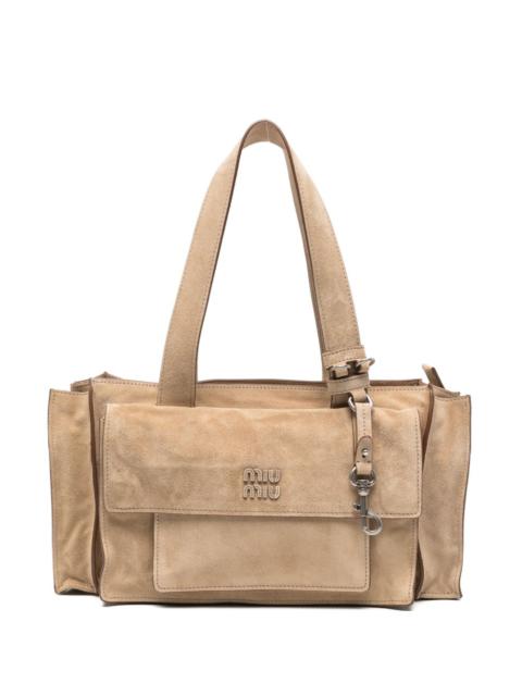Miu Miu Miu Miu Women Utilitaire Suede Leather Tote Bag