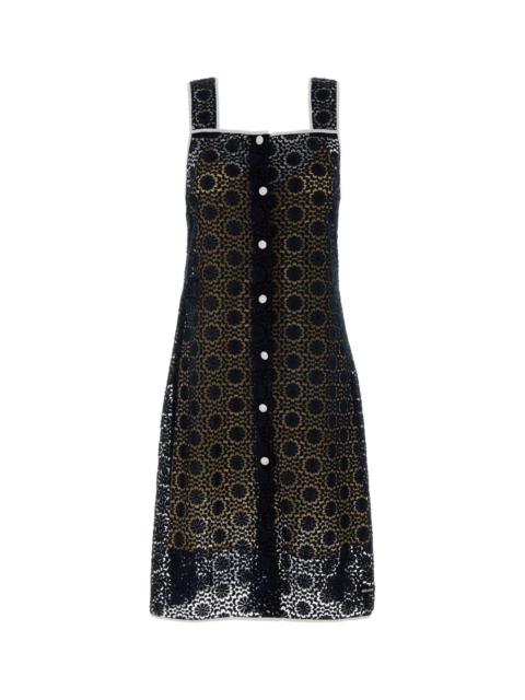 Miu Miu Miu Miu Women Midnight Blue Macrame Lace Dress