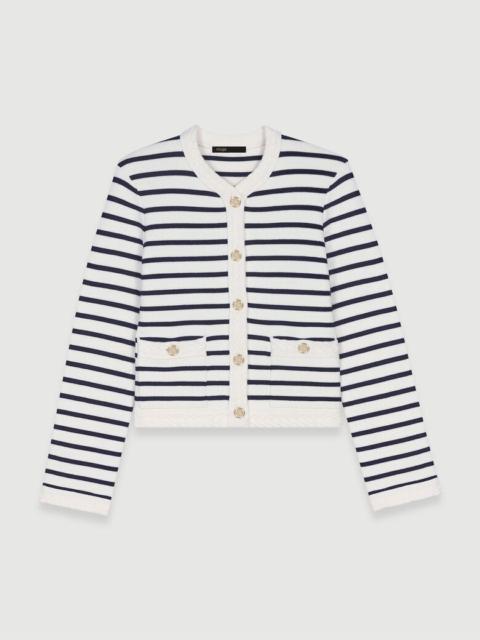 Striped knit cardigan