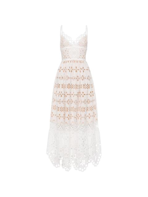 ELIE SAAB V-neck embroidered maxi dress