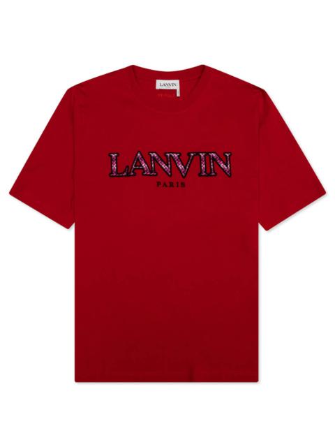 Lanvin LANVIN CURB EMBROIDERED T-SHIRT - LIPSTICK
