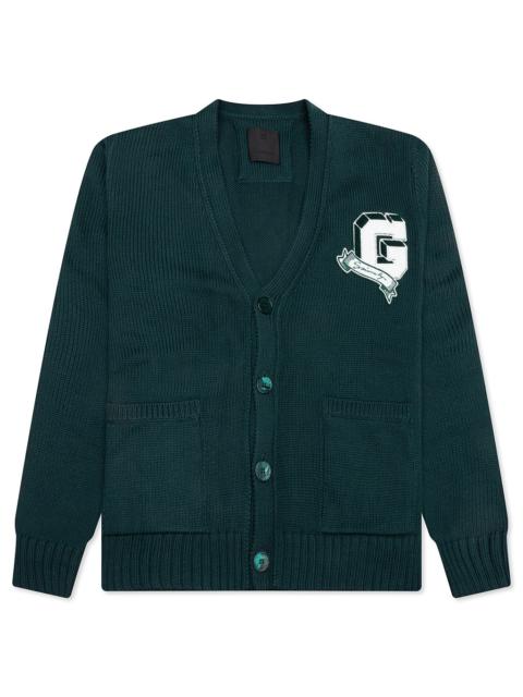 Givenchy COTTON COLLEGE CARDIGAN - FIR GREEN