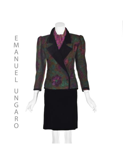 Other Designers EMANUEL UNGARO 4-PC Suit w/Jacket, Blouse, Scarf, Velvet Skirt 