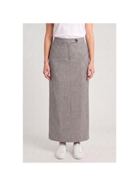 Brunello Cucinelli Brunello Cucinelli Wolight Grey Wool Pencil Skirt