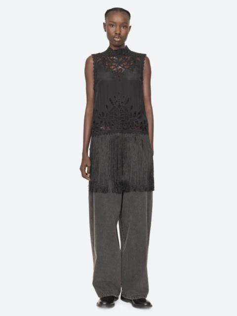 Sea Adelina Battenberg Lace Vest Black