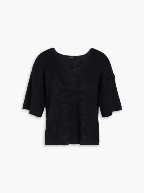 JOSEPH Ribbed linen-blend top