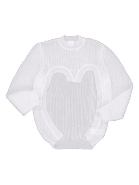 Burberry Burberry Ladies Optic White Cut-Out front Knit Sweater