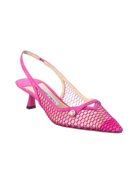 JIMMY CHOO Jimmy Choo Amita 45 Mesh & Leather Slingback Pump