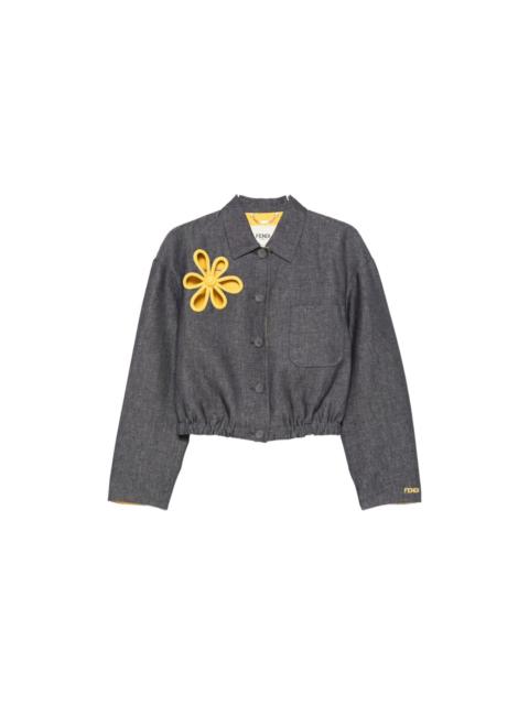 FENDI Embroidered Denim Jacket