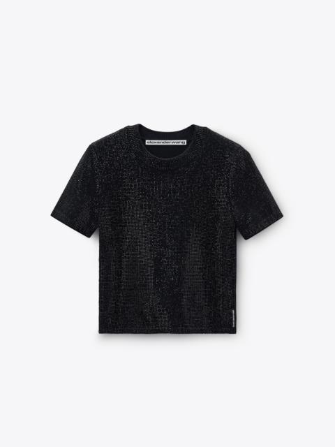 Alexander Wang Black Wool-Blend Hotfix Logo Tee