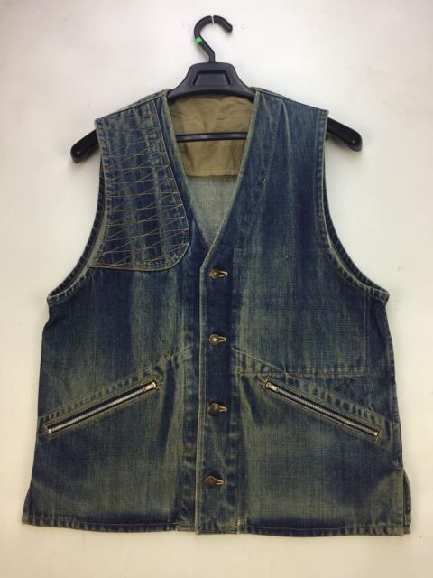 Other Designers Vintage - VTG DISTRESSED DENIM VEST