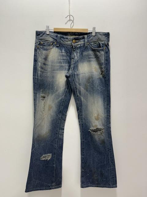 Other Designers Vintage - JAPANESE VANQUISH GOLD RIPPED BOOTCUT DISTRESSED JEANS